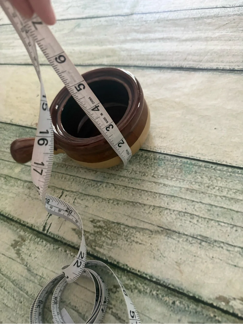 Grandmacore Brown Ceramic French Onion Soup Crock or planter.